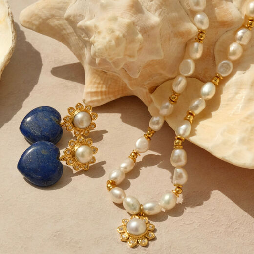 Lapis heart-shaped earrings by Carousel Jewels